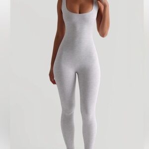 Myoutfitonline Womens based scoop neck jumpsuit heather gray S